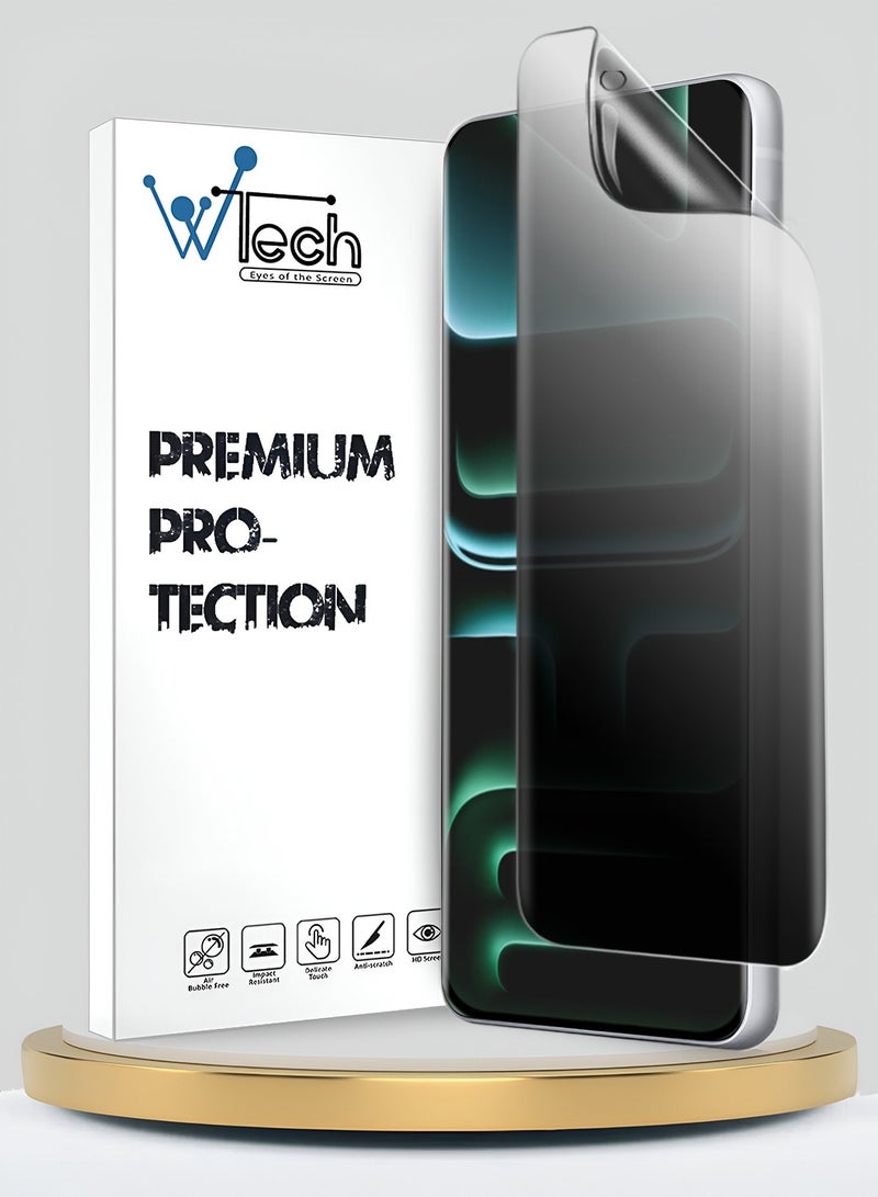 دبليو تيك واقي شاشة Infinix Note Edge 5G 2026 المتميز من الهيدروجيل ضد التجسس / ضد الخصوصية، رقيق ومرن (MSHFMP) - شفاف - Image 1